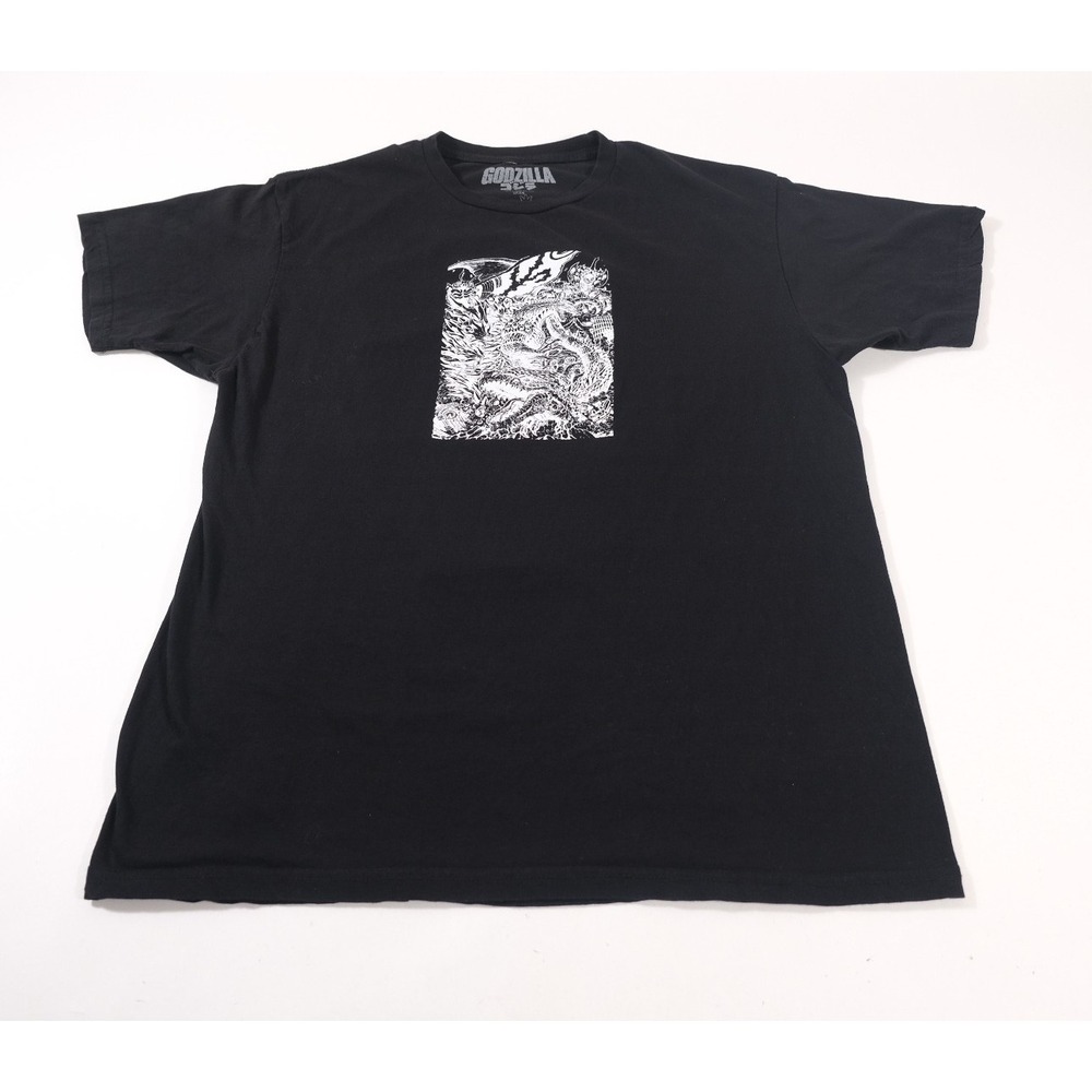 Godzilla Graphic Shirt Mens XL Black Kaiju Battle Scene Red Claw Print Tee